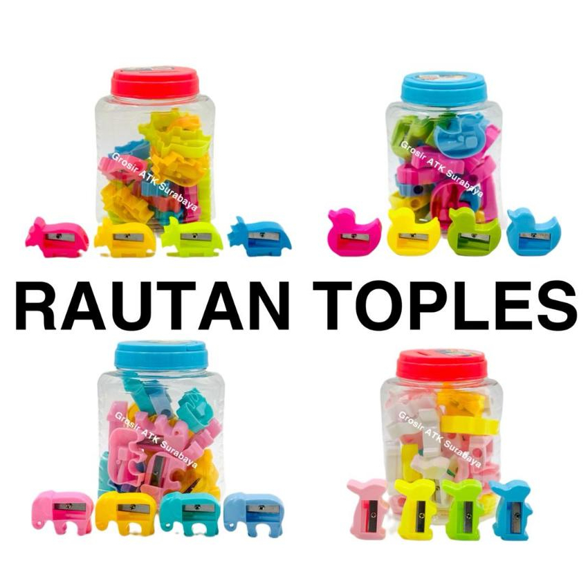 

( DAPAT 1 TOPLES )RAUTAN Serutan Orotan TABUNG TOPLES Anak Fancy Karakter Animal Binatang Lucu
