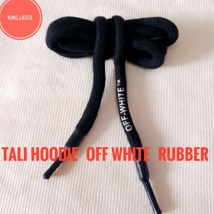 Pabrik Resmi  tali hoodie atau tali jogger off white p125cm dm8mm aglet rubber