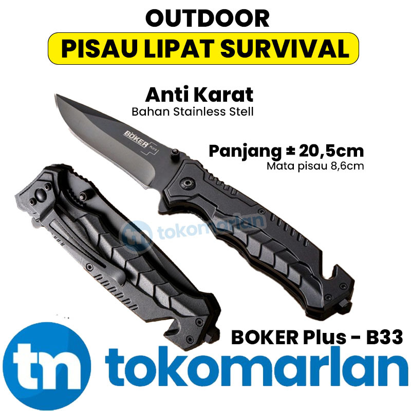 NEW Pisau Outdoor Boker Plus Knifezer CS GO Pointed Head Stainless Stell Anti Karat Lipat Multifungs