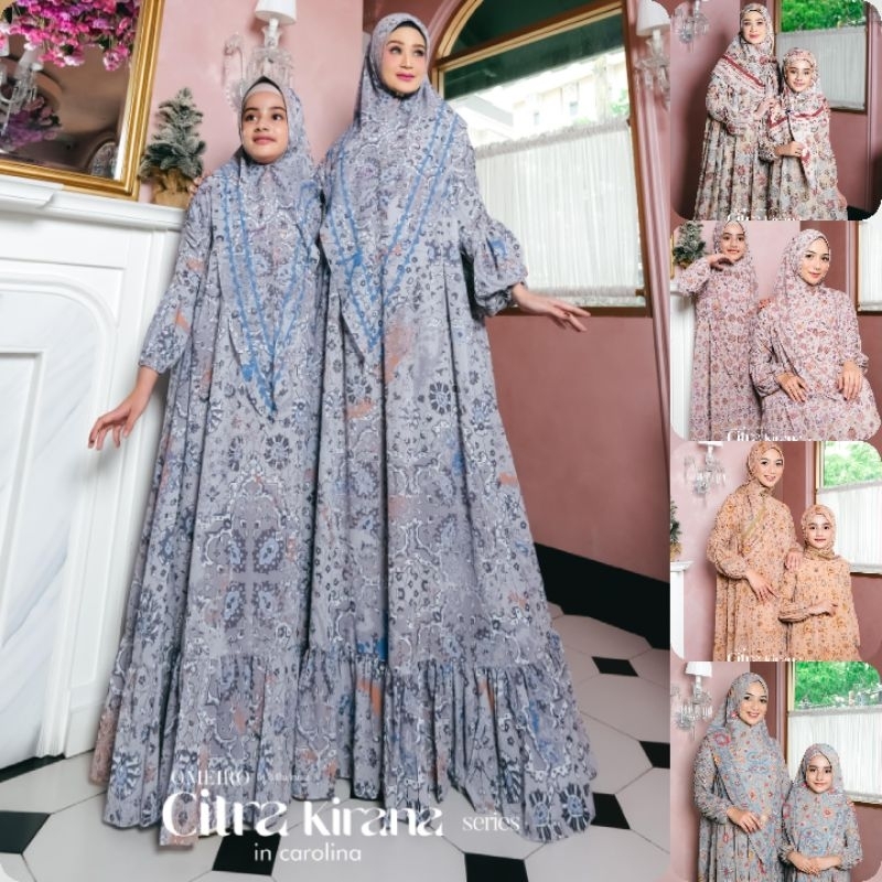 (N) OMEIRO CITRA KIRANA COUPLE  Baju Gamis Syari Couple/Sarimbit/Serimbit Ibu dan Anak Citra Kirana 