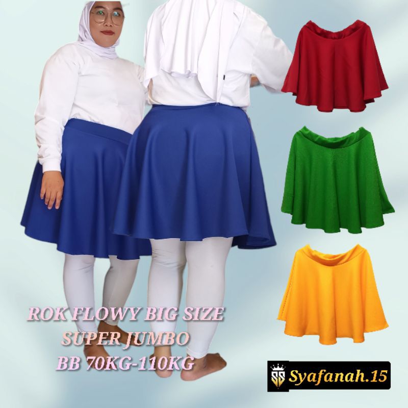 Rok Mini Flowy Big Size Scuba Premium || Rok Senam Aerobic Belly Dance