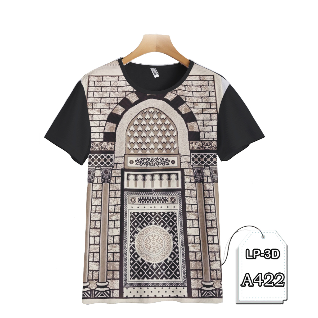 KAOS SAJADAH MASJID NABAWI FULL PRINTING KAOS T-SHIRT GAMBAR MASJID 3D Premium