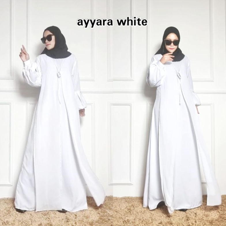 Ready Abaya Turkey Putih Gamis Dress Arab Saudi Turki India Dubai White Ayyara TRB