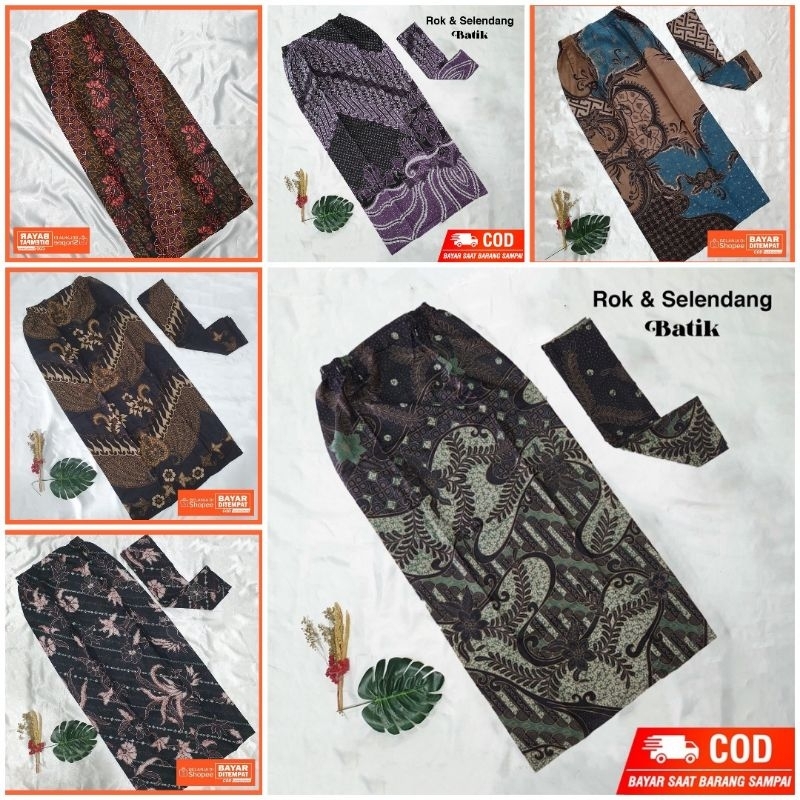 ROK BATIK SPAN PASANGAN KEMEJA BATIK COUPLE ROK BATIK BAWAHAN KEBAYA MODERN MOTIF TERLENGKAP / ROK B