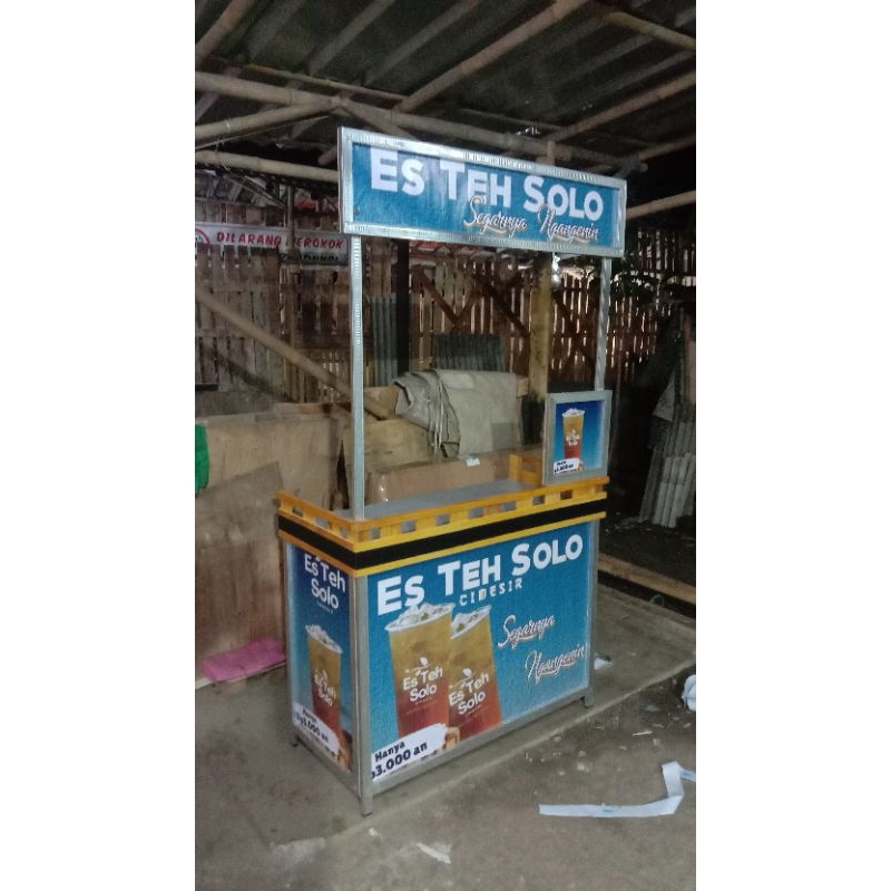 Booth portable /meja lipat /gerobak bongkar pasang bahan rangka holo baja ringan aluminium