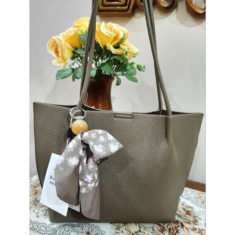 TOTE Royal Cuir cokelat khaki