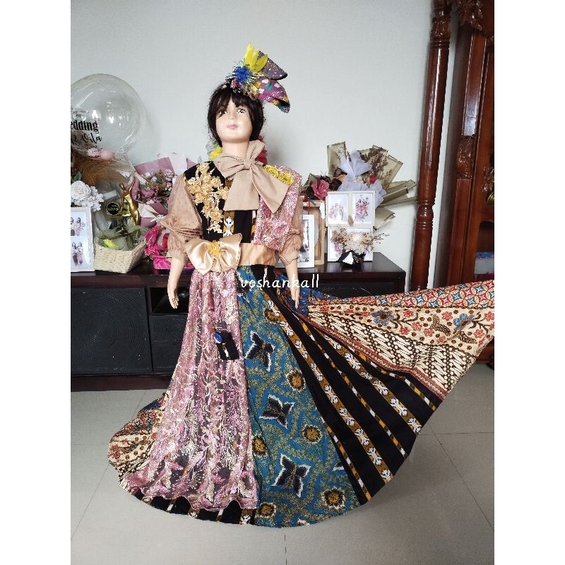 Dress (075)muslim batik etnik Nusantara anak Glow