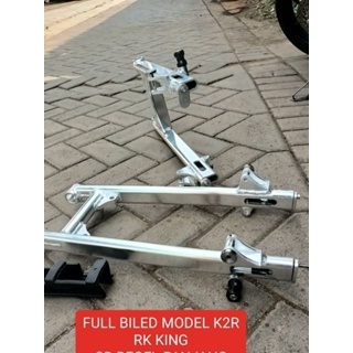 swing arm Yamaha rk king (arm+dudukan padock+baut shok slim )arm Yamaha RX king almunium dan besi