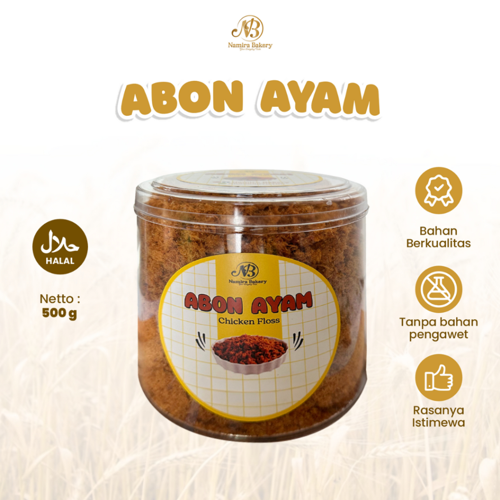 

Abon Ayam Kemasan Praktis 500g Home Made Daging Ayam Asli Namira Bakery