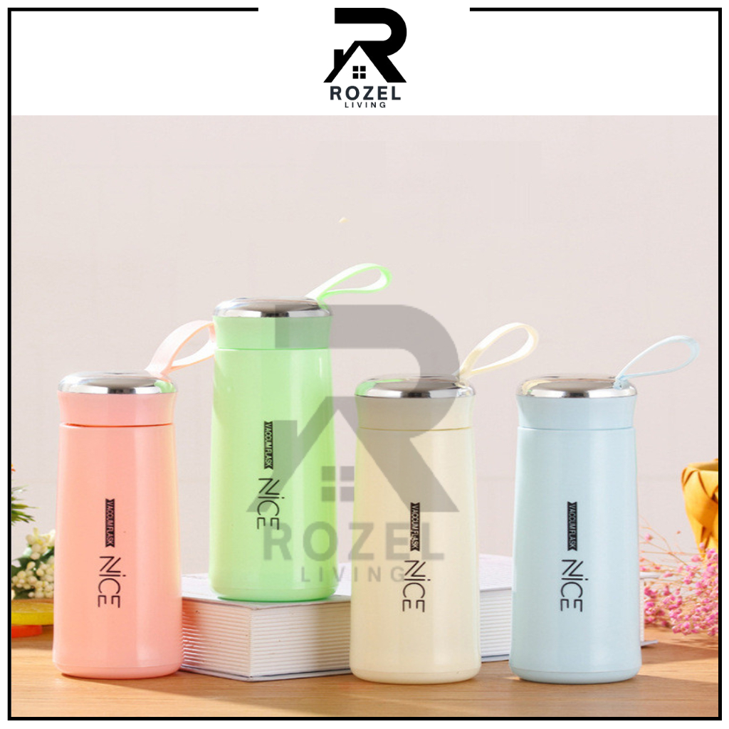 ROZEL Botol Minum Gelas Vacumm Flask NICE Botol Minum Dengan Tutup Anti Bocor Botol Minum Ada Pegang