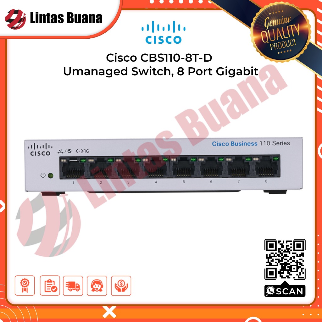 Cisco 8 Port Gigabit Unmanaged Switch / CBS110-8T-D-UE