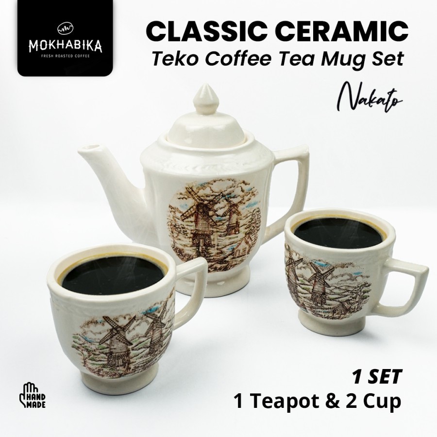 Nakato Tea Pot Set Tempat Minum Teko Dan Cangkir Classic