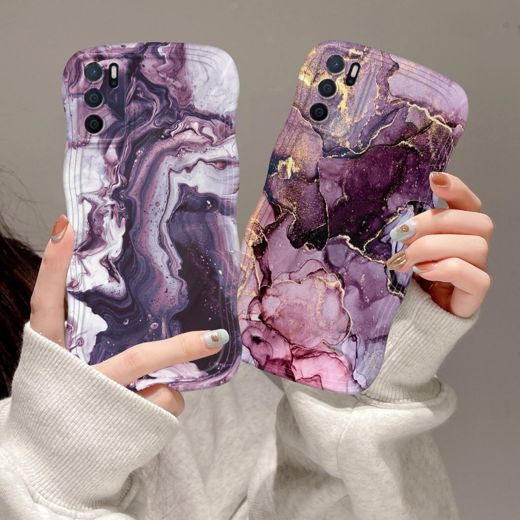 [1634] Case Gelombang Clear MARBLE  For 0PP0 A78 5G/4G A3S A5S A53 A54 VIV0 V25E V27E Y91C Y17 READM