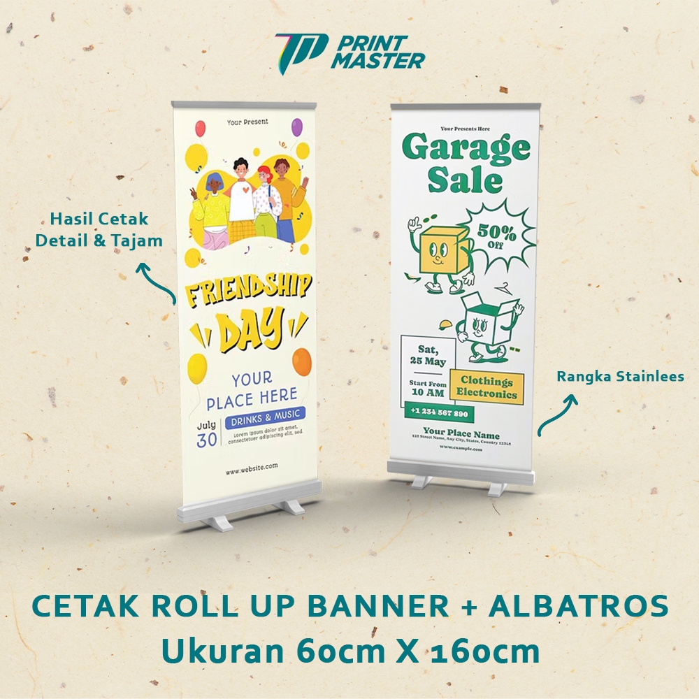 

Cetak Print Roll Up Banner Albatros 60 x 160 High Quality