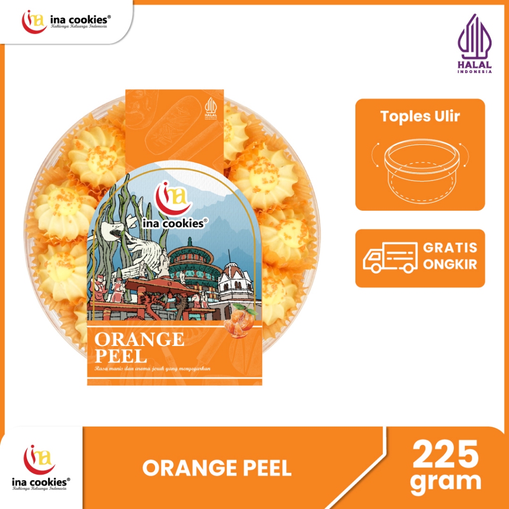 

Ina Cookies Kue Kering Premium Orange Peel Toples Reguler