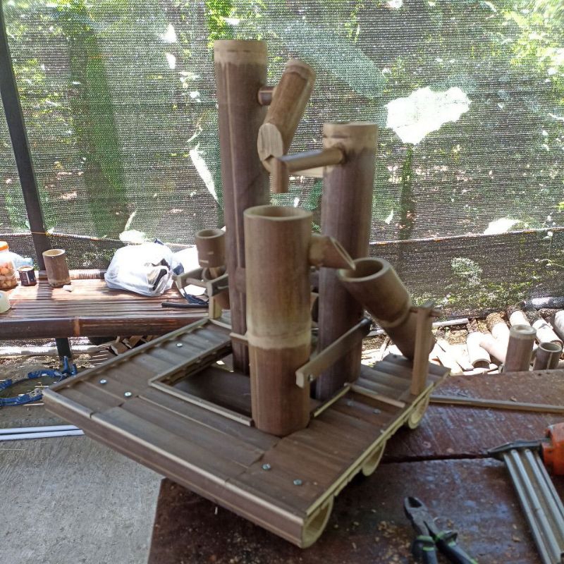 kincir air bambu dan waterboom kerajinan bambu