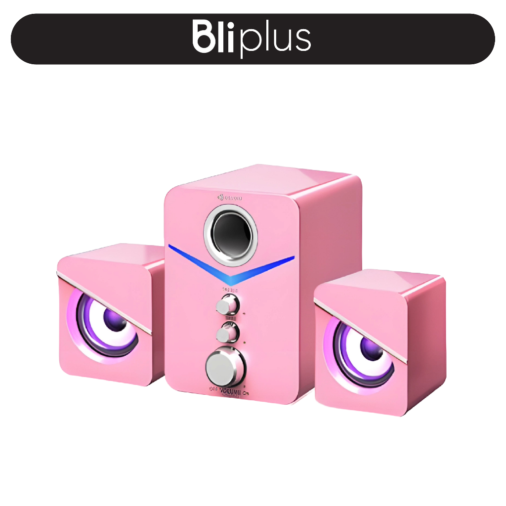 Speaker Komputer/Laptop Kisonli U3100 Pink Bass Treble Subwoofer Aktif