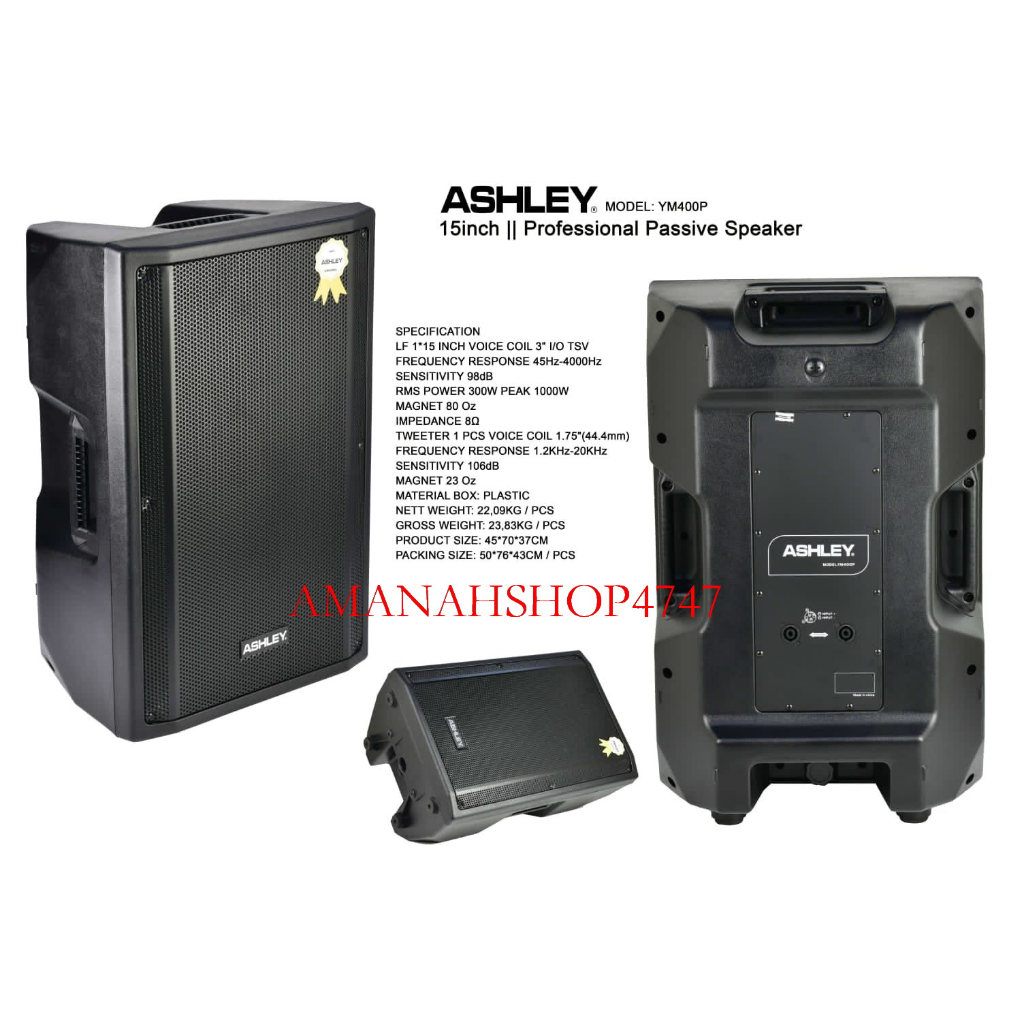 Speaker Pasif Ashley YM400P / YM 400P  ym 400 p ( 15 inch ) original ashley