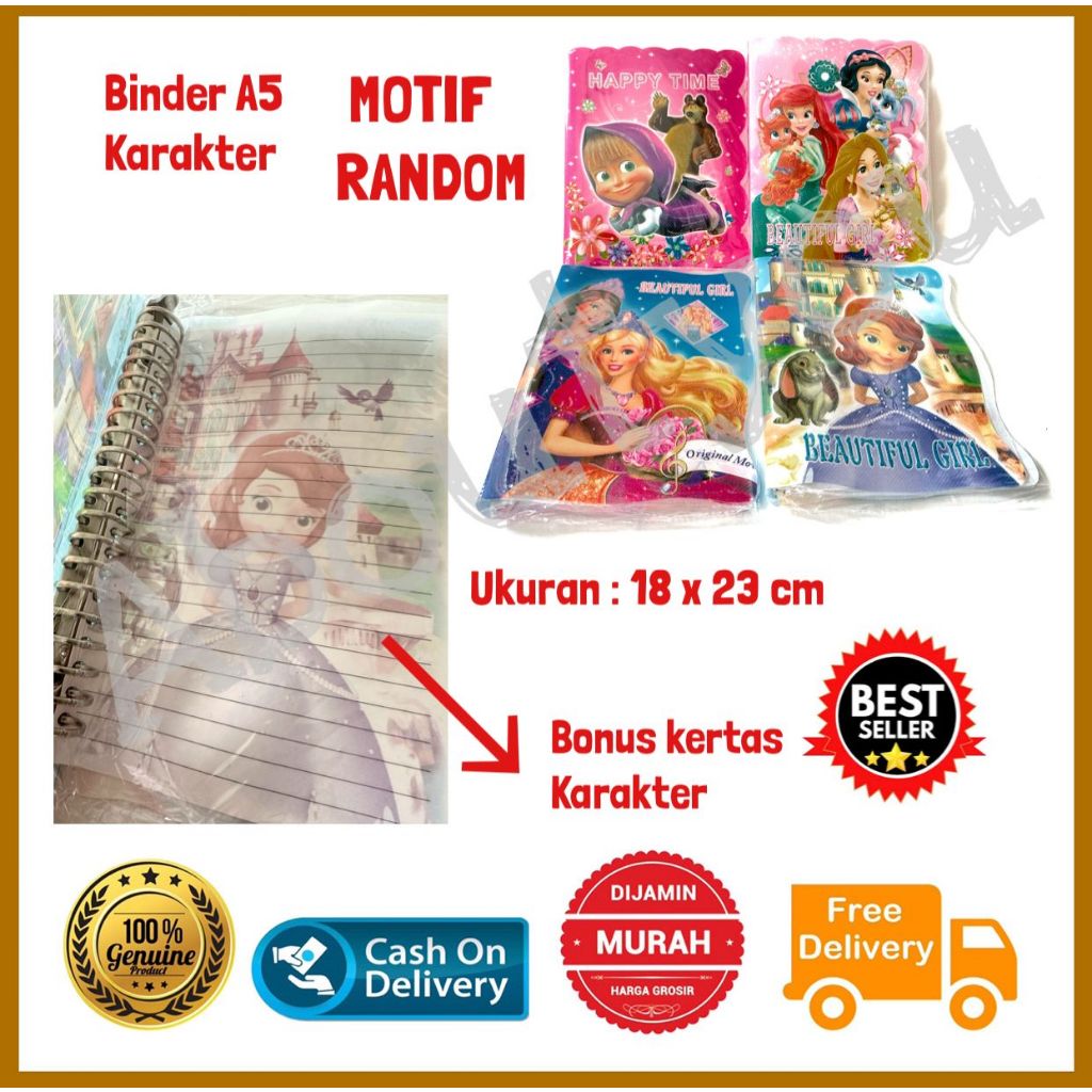 

Map BINDER A5 Karakter Fancy Map File 3D Loose Leaf Kertas