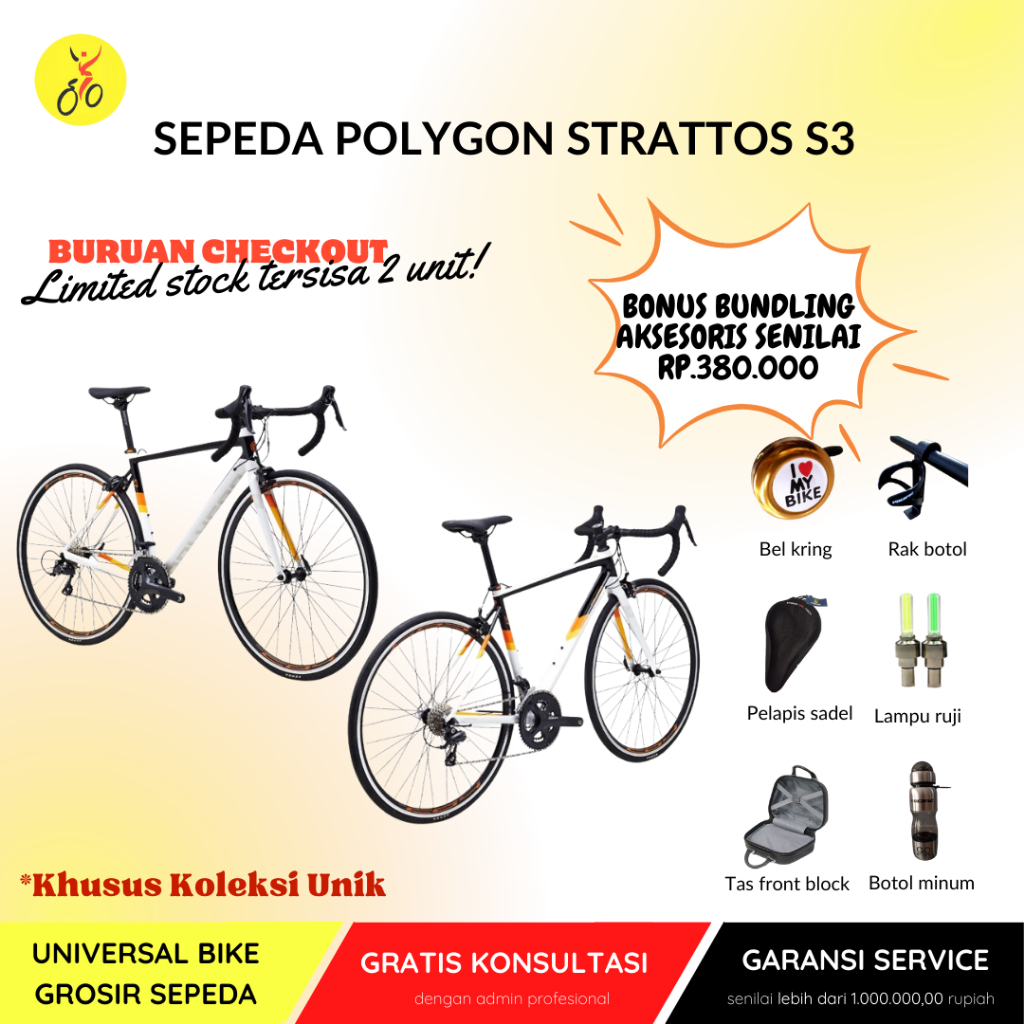 Sepeda Balap POLYGON 700 STRATOS S3 Sepeda berkualitas bergaransi