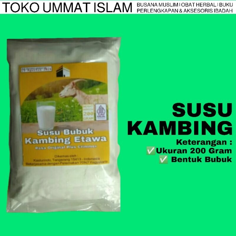 

Susu Bubuk Kambing Etawa isi 200 Gram