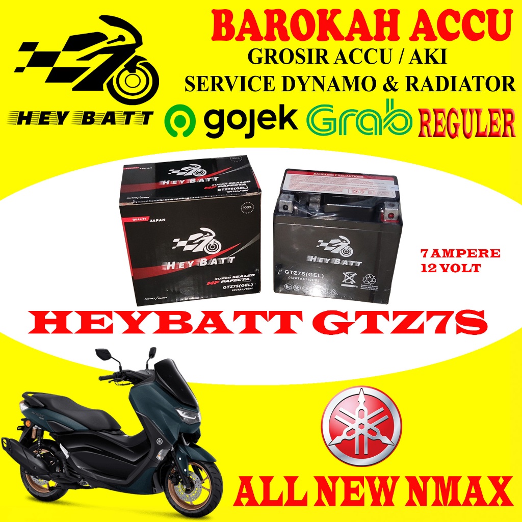 AKI MOTOR YAMAHA ALL NEW NMAX HEYBATT GTZ7S , 7 AH