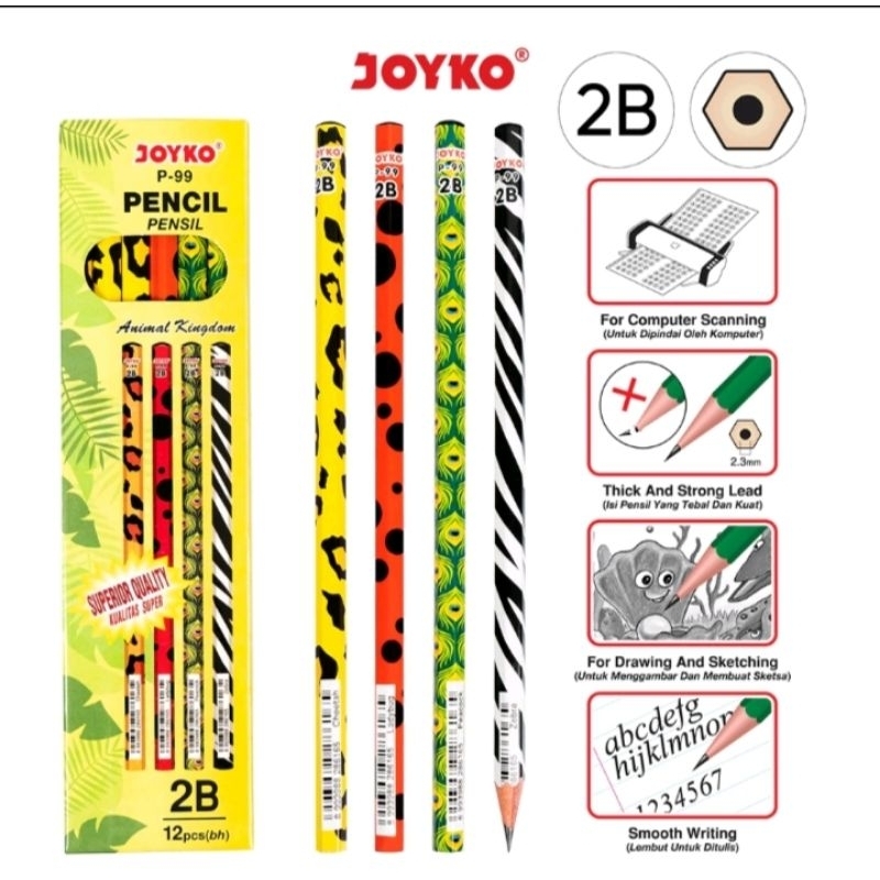 

Pencil / Pensil Joyko Animal P-99 2B (12 Pcs)