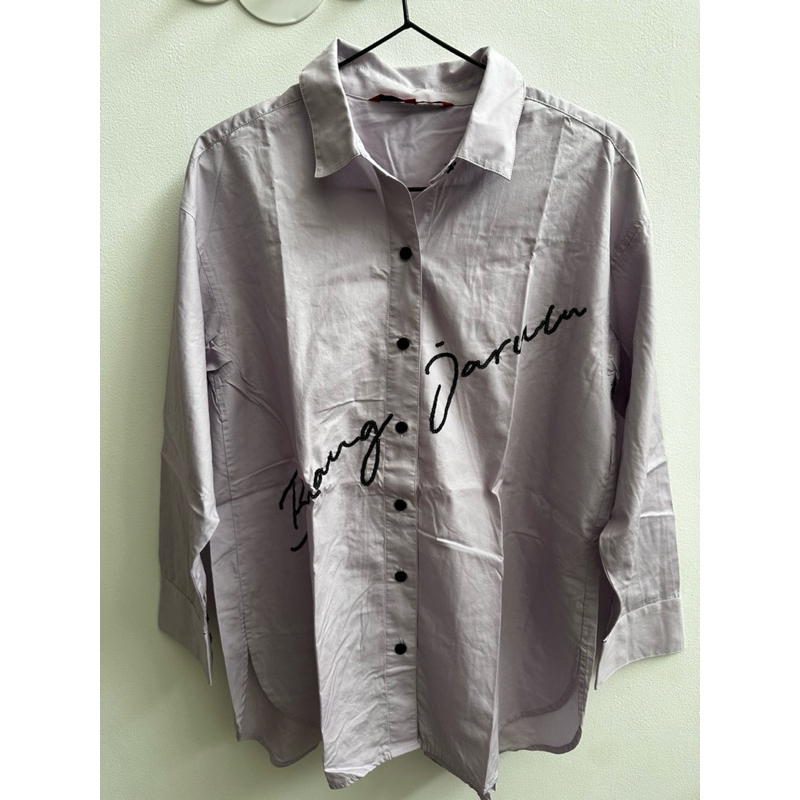 Shirt/Kemeja Benang Jarum Logo Sequin Lilac