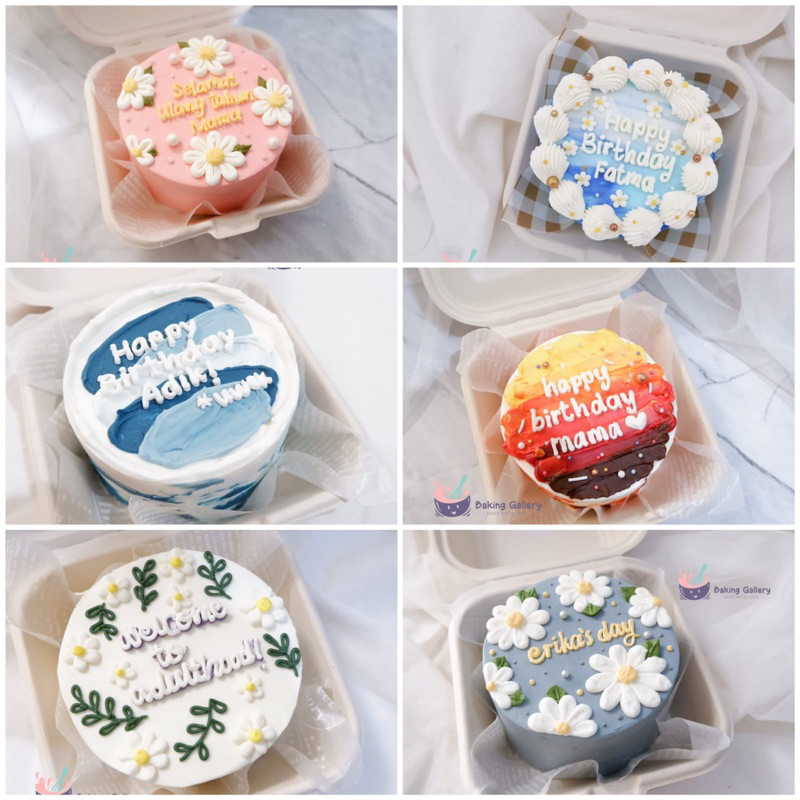 korean bento cake FLOWERS / GRADASI lunch cake box korean cake mini cake kue ulang tahun