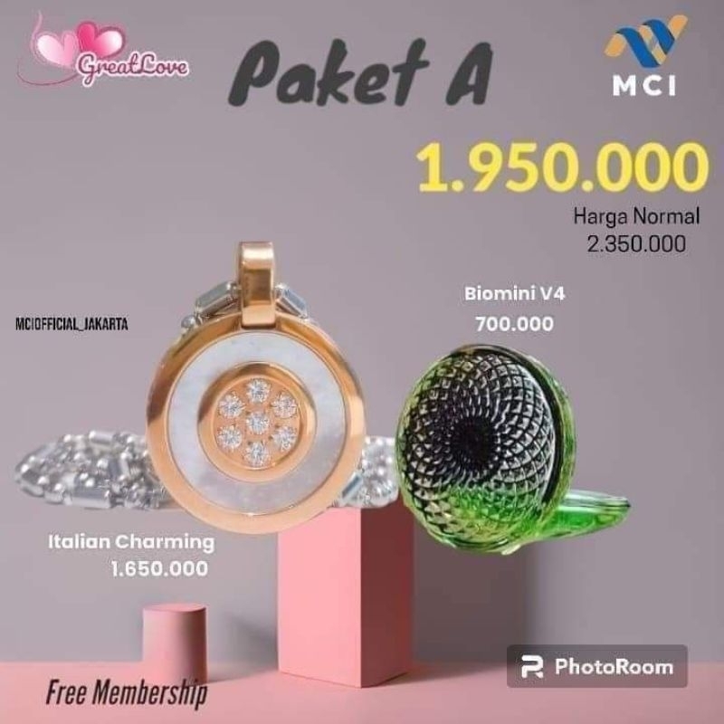 kalung mci+biomini harga promo produk 100%ory mci