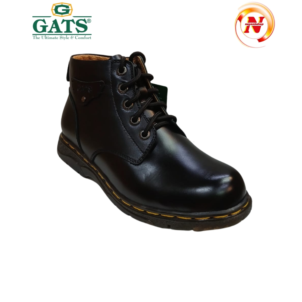 Sepatu Boots Kulit Gats DM 1351 Black.New Arrival By gats Original