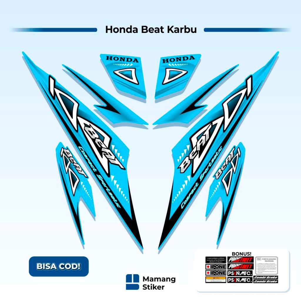 Striping Beat Karbu 110 Variasi (8) 2008 2009 2010 2011 2012 Vietnam Carbu Style Icon Thailand Api A