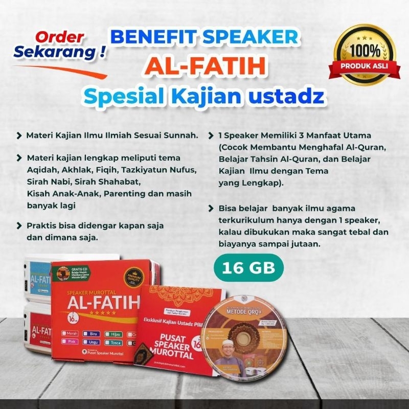 Speaker Murottal Quran dan Kajian Islam Sesuai Sunnah AL FATIH