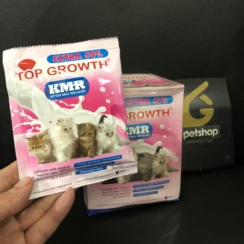 Susu Kucing Milk Replacer 20gram Top Growth Healty Kitten Formula 20 g gr gram 20gr 20g anak bayi ib