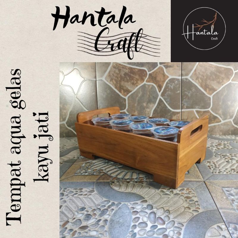 tempat aqua gelas | rak minuman gelas | ruang tamu dari kayu jati