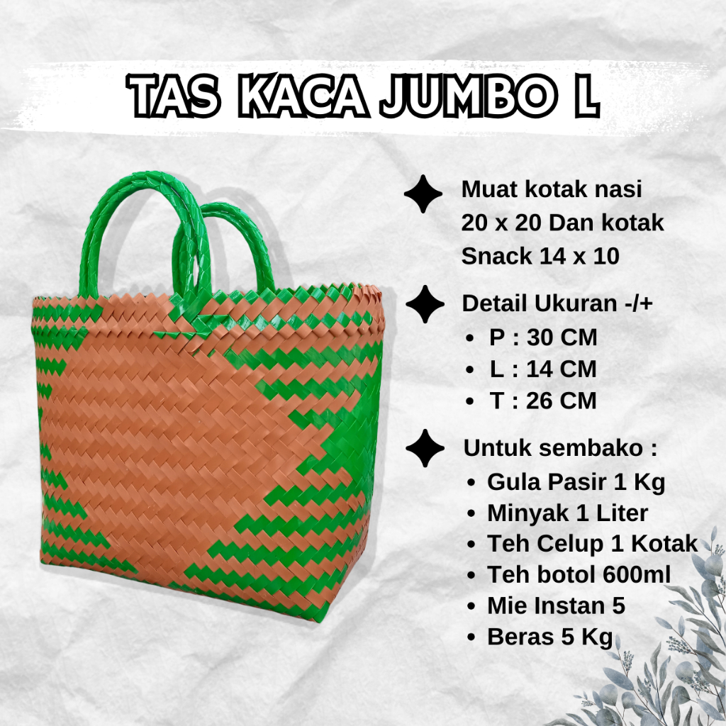 Tas Kaca Jumbo L / Tas Anyaman Plastik / Tas Hajatan / Tas Syukuran