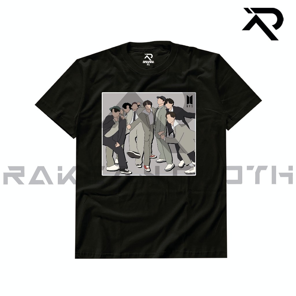 RKN Kaos Music BTS MUS-58 Unisex Combed 30s HITAM