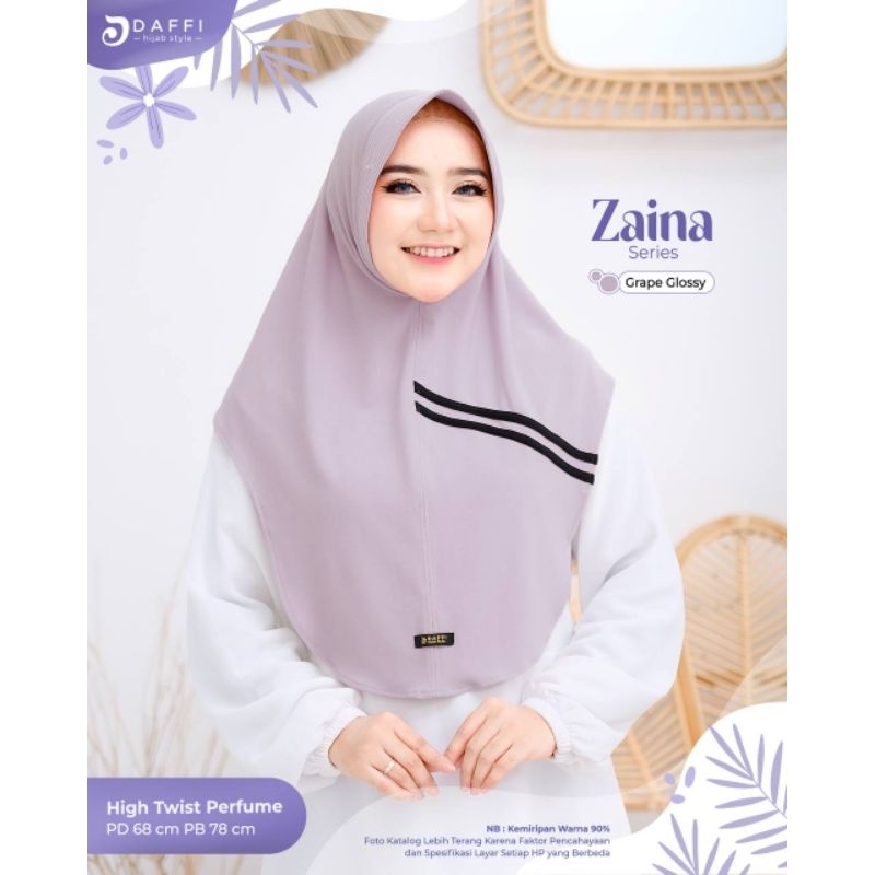 Zaina Daffi Hijab Jilbab Instan Ped Jersey Terbaru Simple Jilbab Terlaris 2024