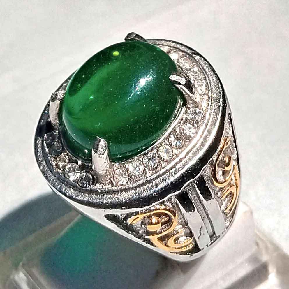 cincin batu akik permata hijau