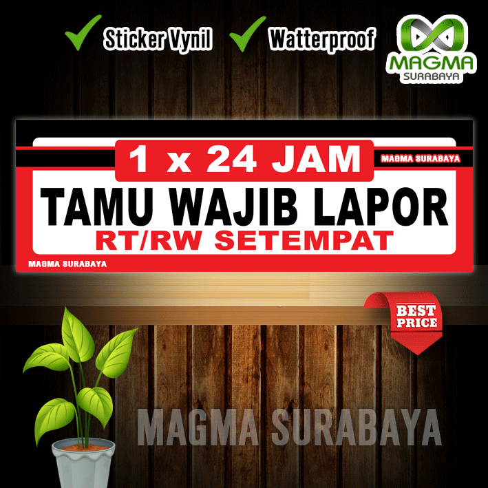 

Stiker TAMU WAJIB LAPOR RT RW SETEMPAT 1 x 24 Jam