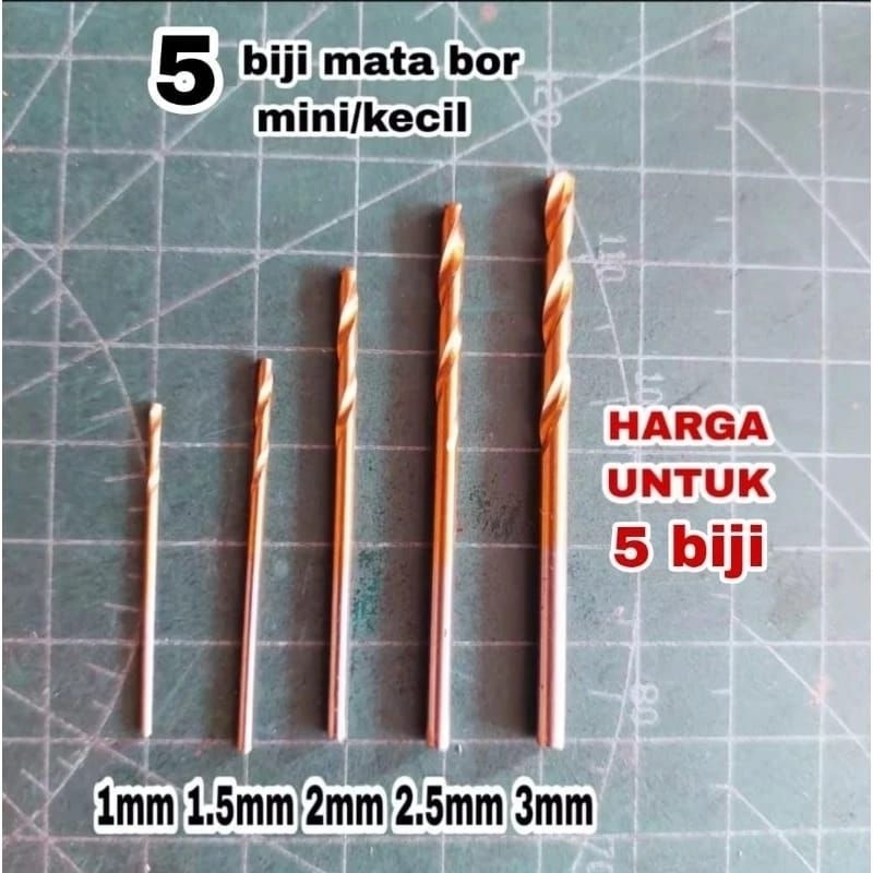 5 biji mata bor kayu 1mm - 3mm