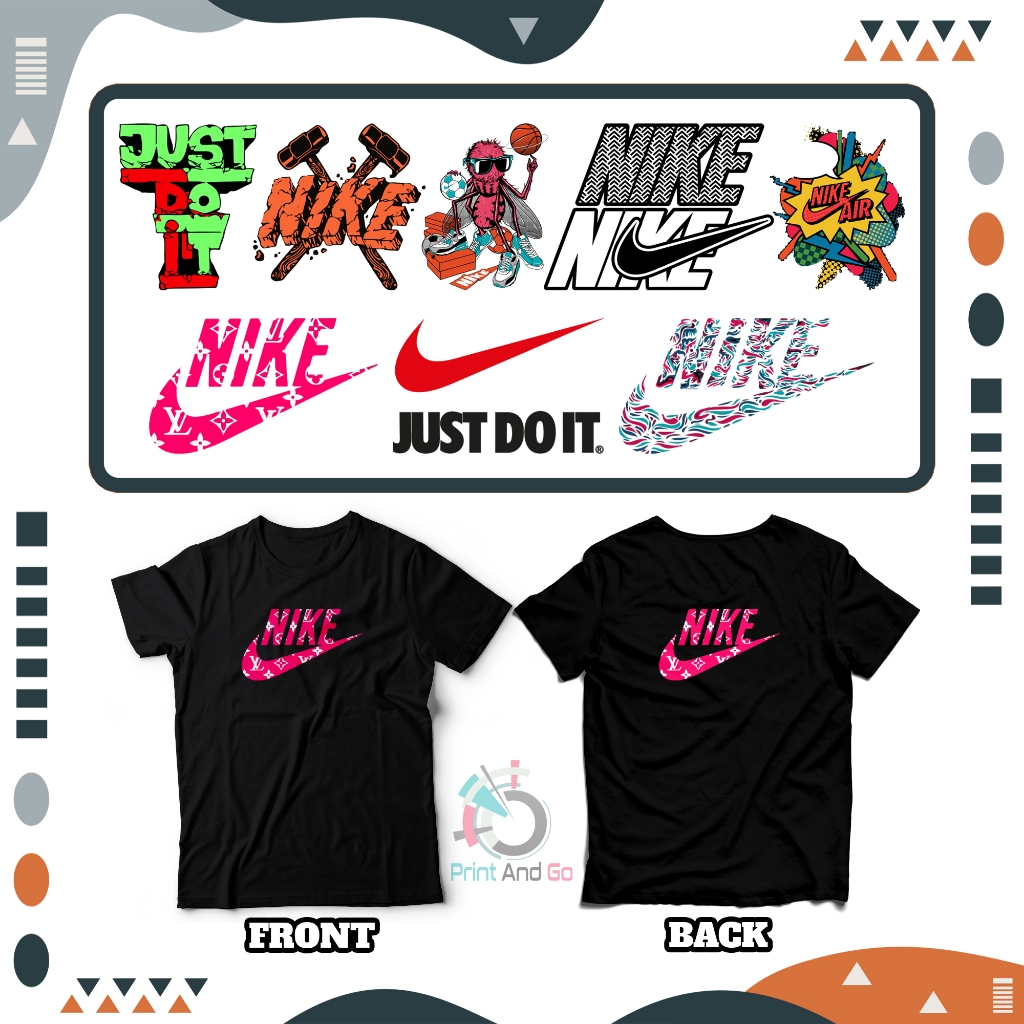 SABLON SETRIKA STICKER DTF TEMA BRAND V5 NIKE LOGO (UKURAN 14-16CM)