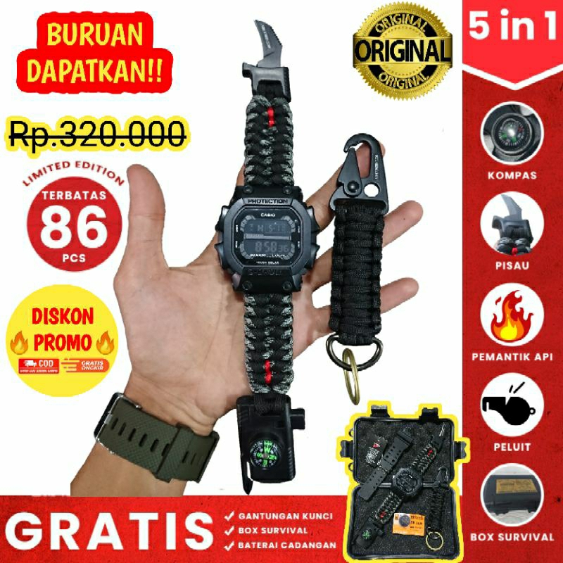 Jam Tangan Custom Paracord Pria Jam Tangan Outdoor Paracord Jam Tangan Tali Paracord Strap G shock G