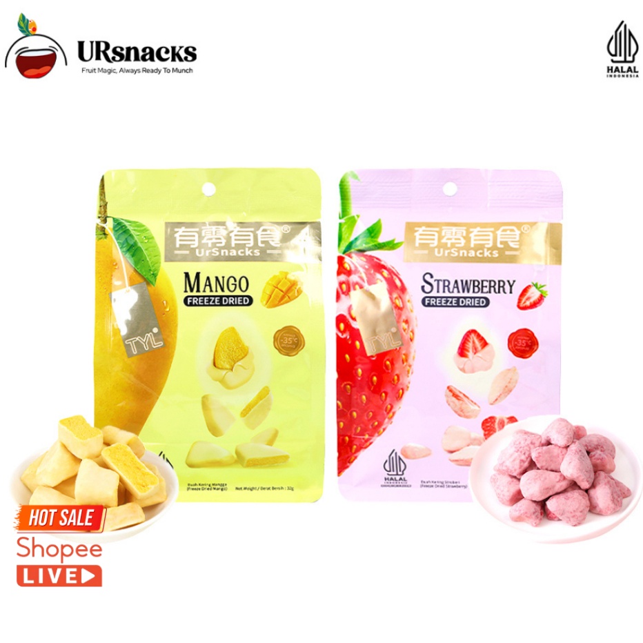 

KI3 URSNACKS Bundle Of 2 Freeze Dried Keripik Sehat Strawberry Mango