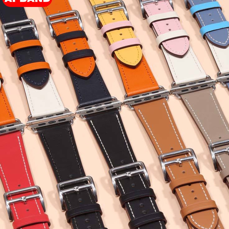 GROSIR Single Tour Ring Leather Strap for apple Watch Ultra 2 Ultra 9 8 7 49mm 45mm 41mm 6 SE 44mm 4