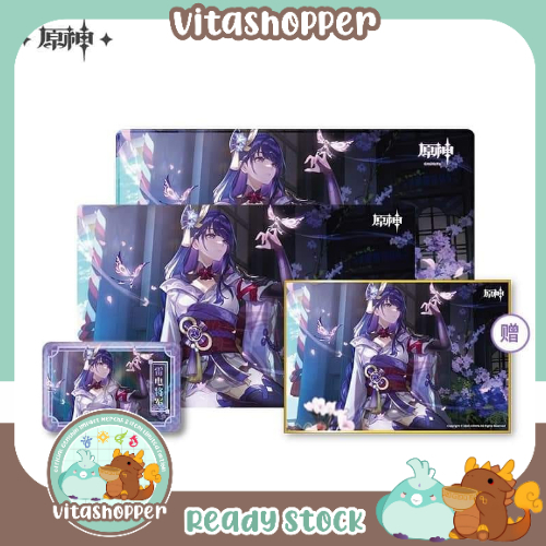 Ready Stock - Genshin Impact Raiden Shogun Merchandise (Badge, Poster dan Mousepad)