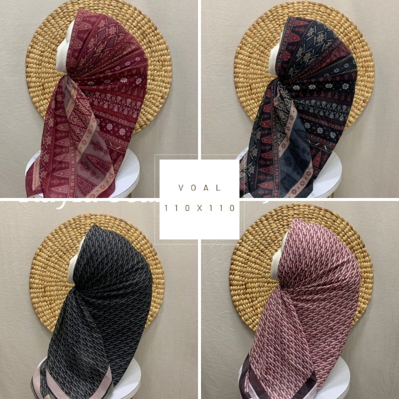 TERBARU TERMURAH | Katalog 6 Voal Motif Kayla Scarf | Hijab segi Empat 110x 110