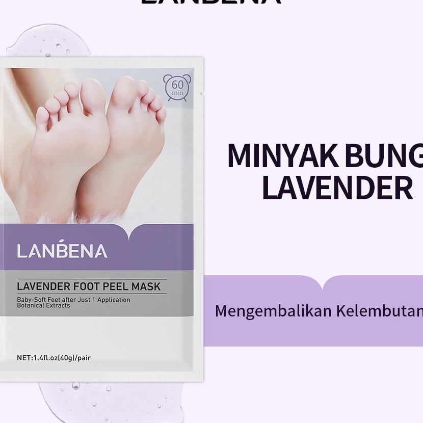Spesial BPOM LANBENA Masker Kaki Lavender Foot Peeling Mask Foot Mask Remove Dead Skin Peeling Foot 