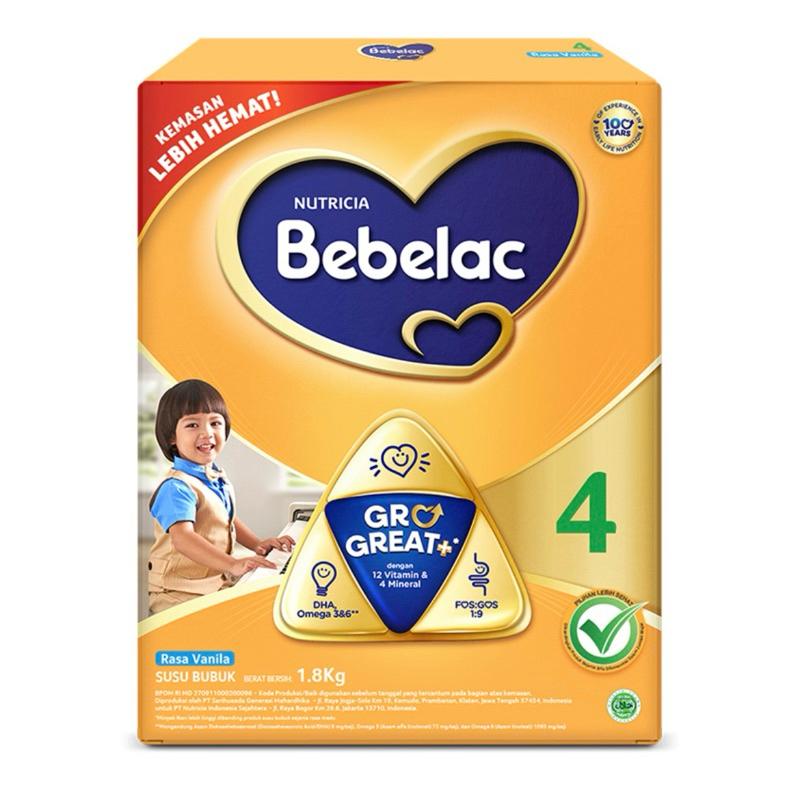 Bebelac 4 GoGreat+ Susu Pertumbuhan Bubuk Vanilla 1,8Kg