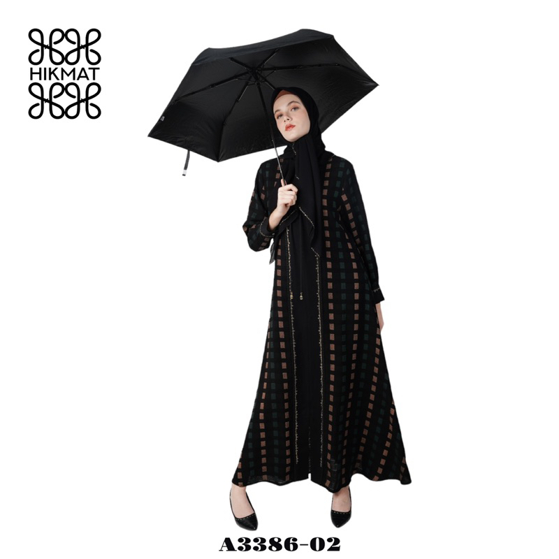 DISKON 15% - ABAYA HIKMAT FASHION ORIGINAL A3386-02